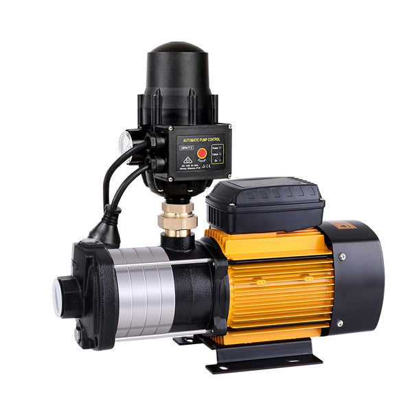 Giantz Multi Stage Water Pump Pressure Rain Tank Garden Farm House Irrigation 2000W Black Controller Giantz
