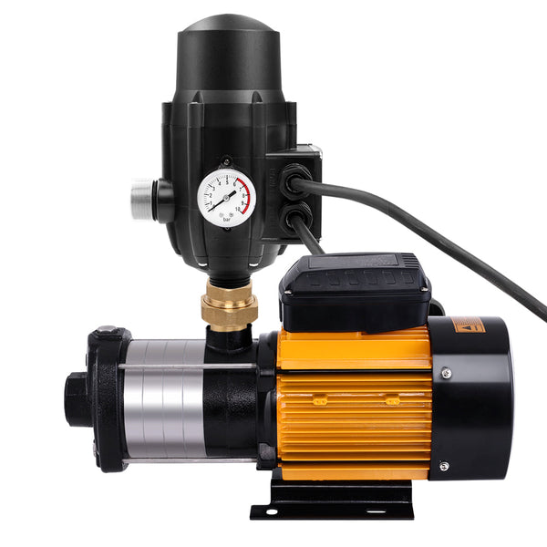 Giantz Multi Stage Water Pump Pressure Rain Tank Garden Farm House Irrigation 2000W Black Controller Giantz