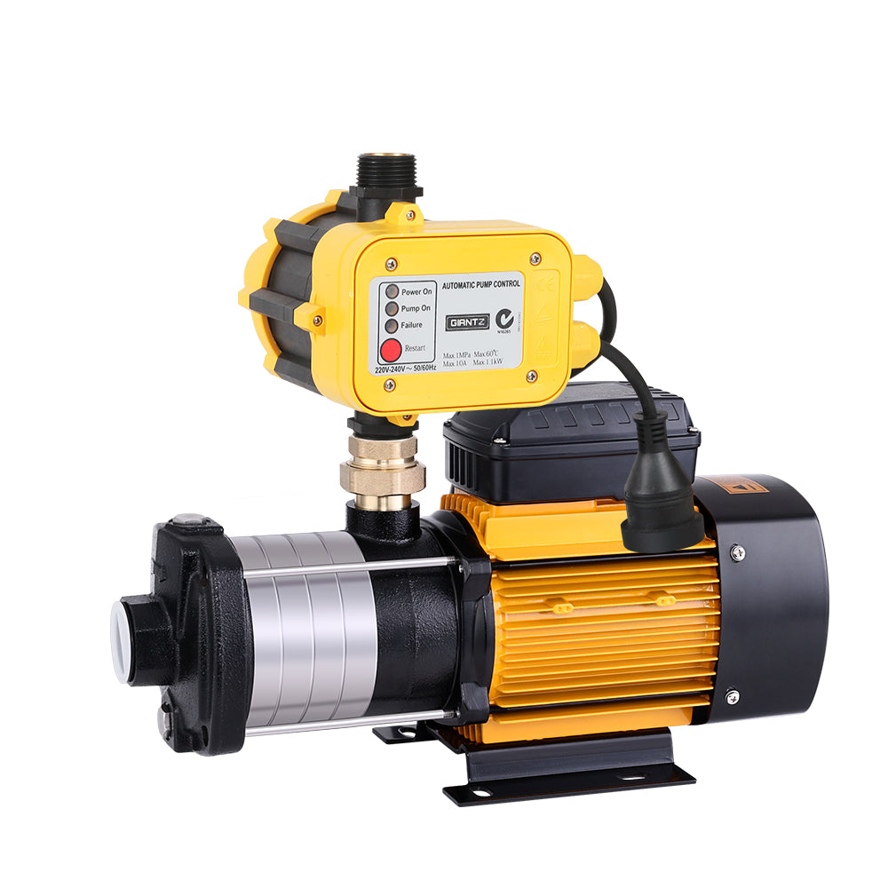 Giantz Multi Stage Water Pump Pressure Rain Tank Garden Farm House Irrigation 2000W Yellow Controller Giantz