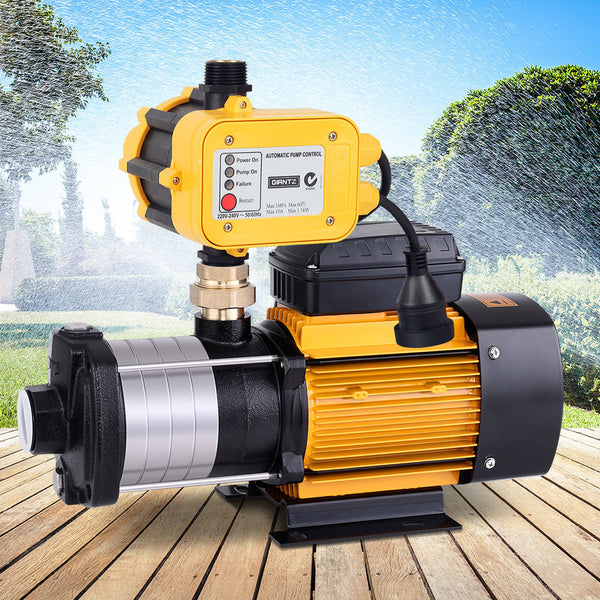 Giantz Multi Stage Water Pump Pressure Rain Tank Garden Farm House Irrigation 2000W Yellow Controller Giantz