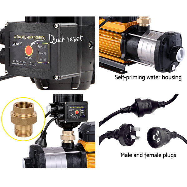 Giantz Multi Stage Water Pump Pressure Rain Tank Garden Farm House Irrigation 2500W Giantz