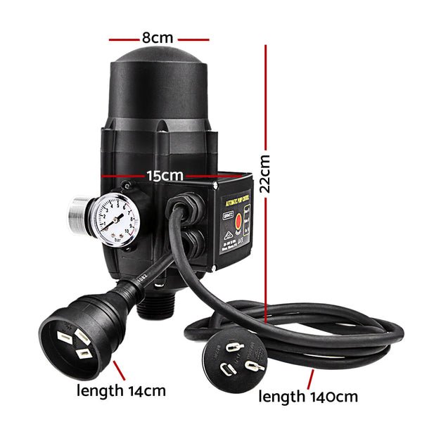 Giantz Adjustable Automatic Electronic Water Pump Controller - Black Giantz