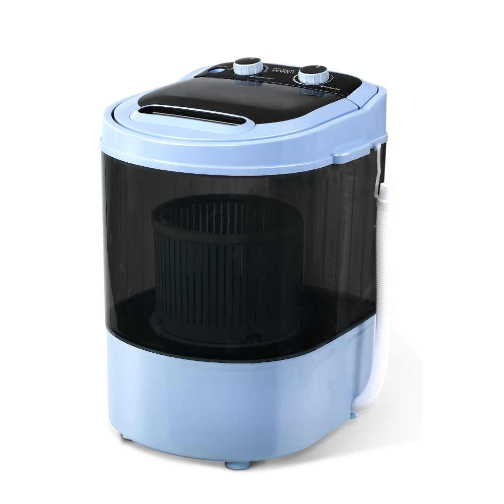 Devanti 3KG Mini Portable Washing Machine Shoes Wash Top Load Spin Camp Caravan freeshipping - Awezingly