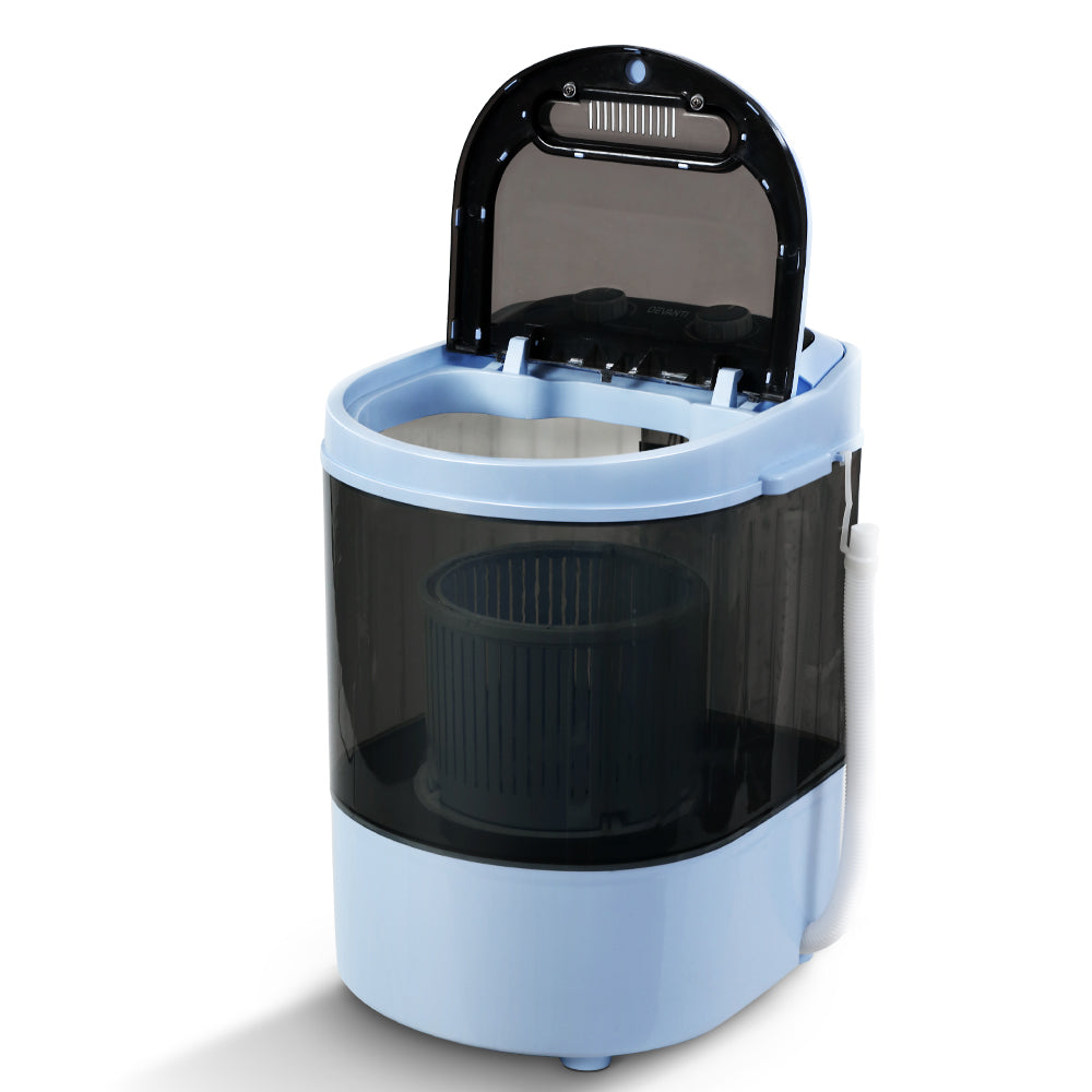 Devanti 3KG Mini Portable Washing Machine Shoes Wash Top Load Spin Camp Caravan freeshipping - Awezingly