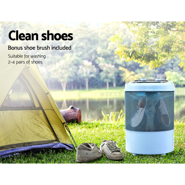 Devanti 3KG Mini Portable Washing Machine Shoes Wash Top Load Spin Camp Caravan freeshipping - Awezingly