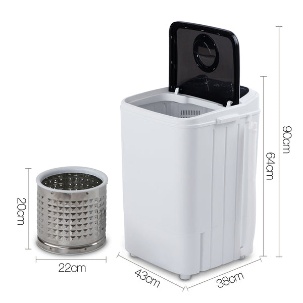 Devanti 4.6KG Mini Portable Washing Machine - Black freeshipping - Awezingly