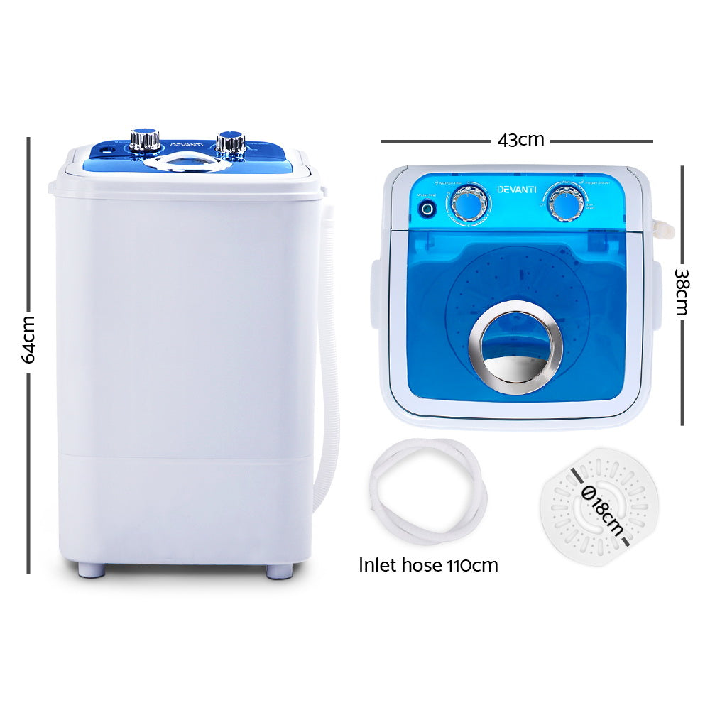 Devanti 4.6KG Mini Portable Washing Machine Devanti