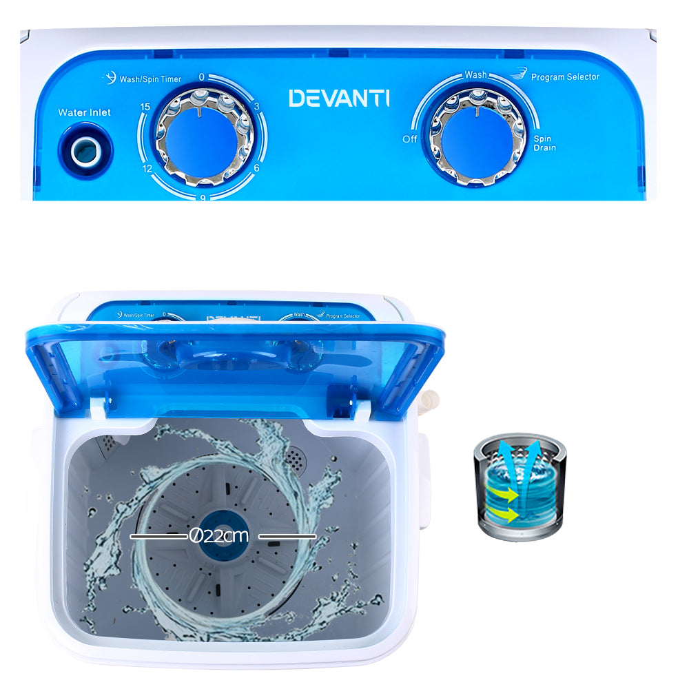Devanti 4.6KG Mini Portable Washing Machine Devanti
