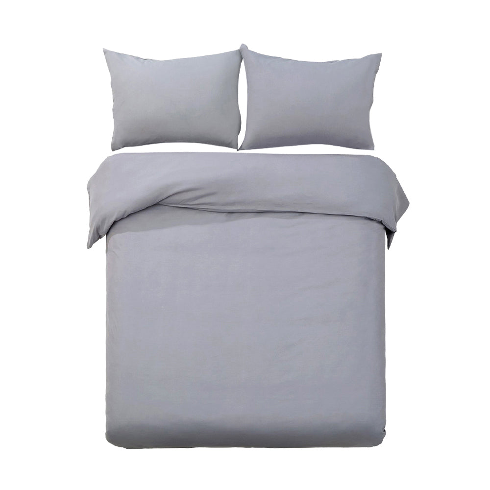 Giselle Quilt Cover Set Classic Grey - Super King Giselle Bedding
