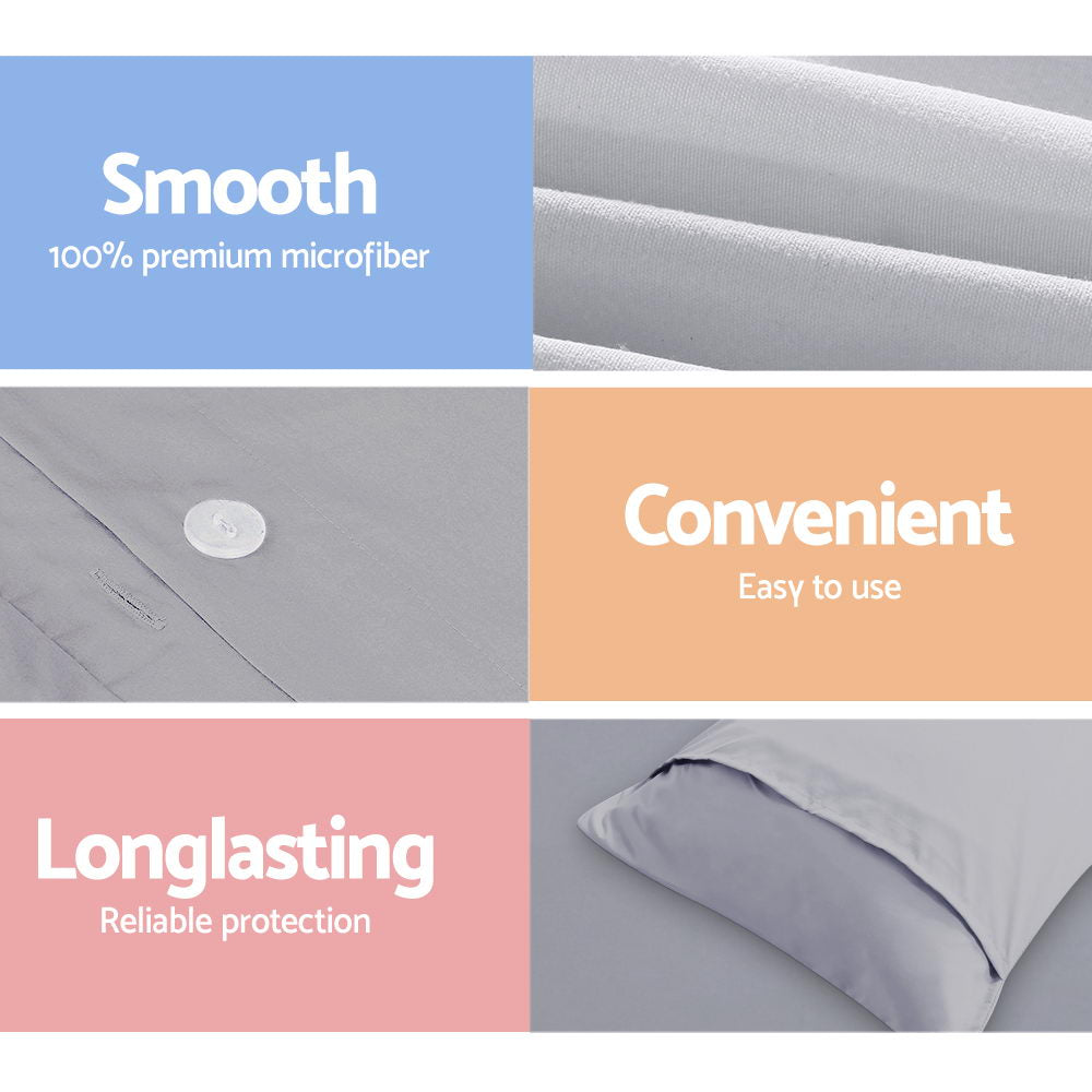 Giselle Quilt Cover Set Classic Grey - Super King Giselle Bedding