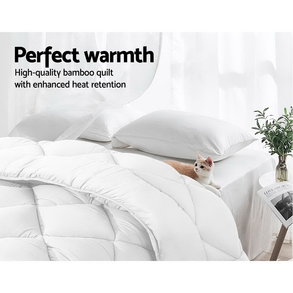 Giselle Bedding Queen Size 800GSM Microfibre Bamboo Microfiber Quilt Giselle Bedding