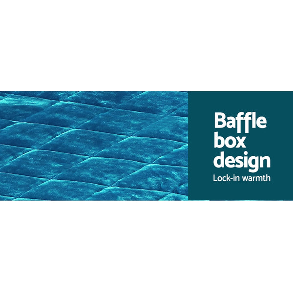 Giselle Bedding Faux Mink Quilt Comforter Duvet Doona Winter Throw Blanket Teal Queen freeshipping - Awezingly