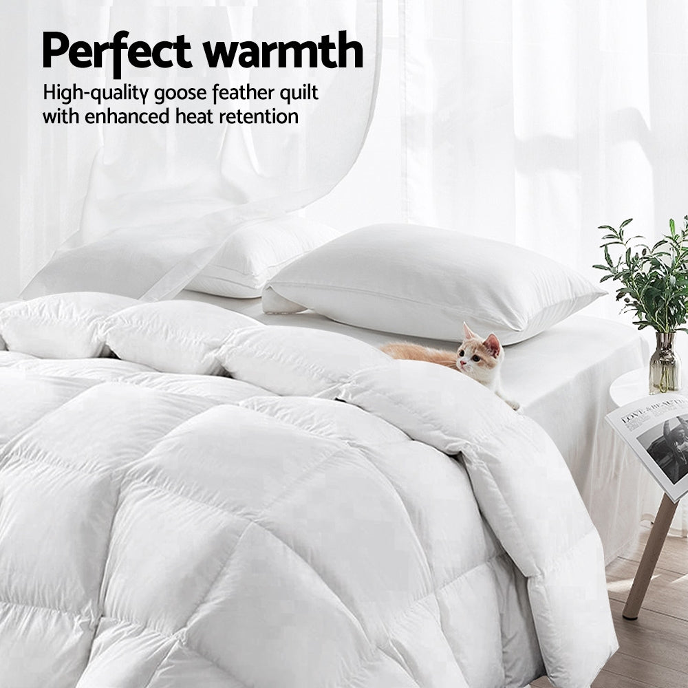 Giselle Bedding 800GSM Goose Down Feather Quilt Cover Duvet Winter Doona White Queen freeshipping - Awezingly