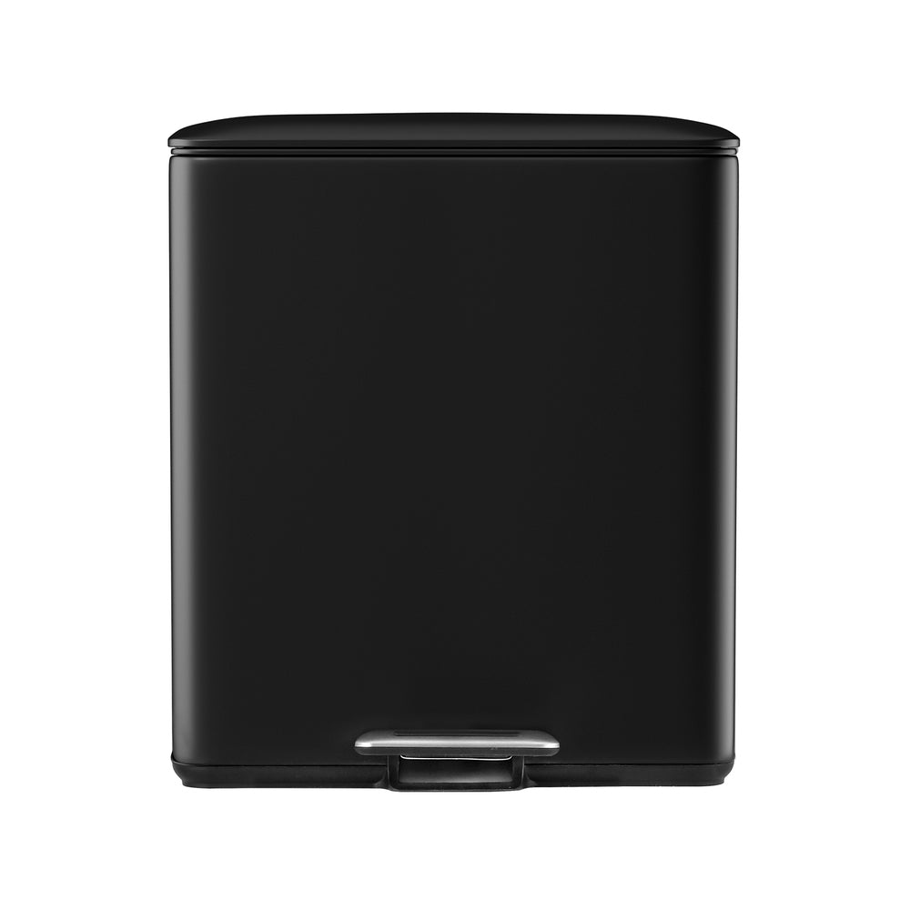 Cefito Pedal Bins Rubbish Bin Dual Compartment Waste Recycle Dustbins 40L Black Does not apply