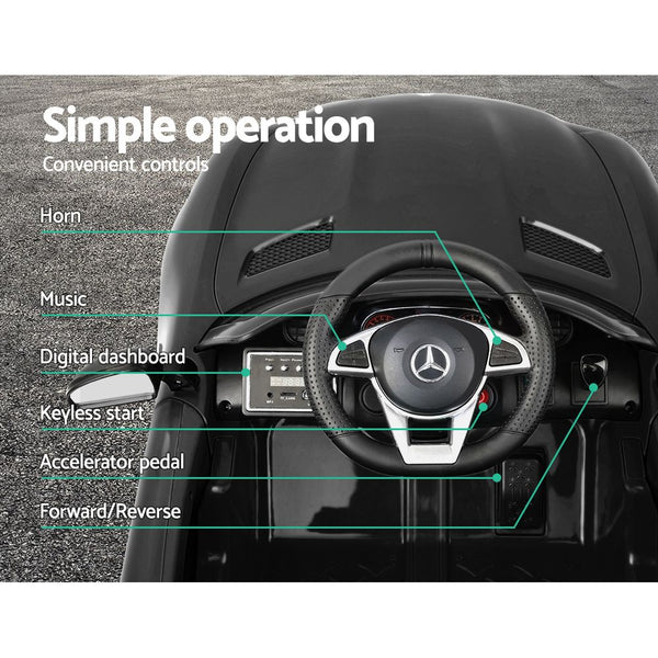 Kids Ride On Car MercedesBenz AMG GT R Electric Black freeshipping - Awezingly