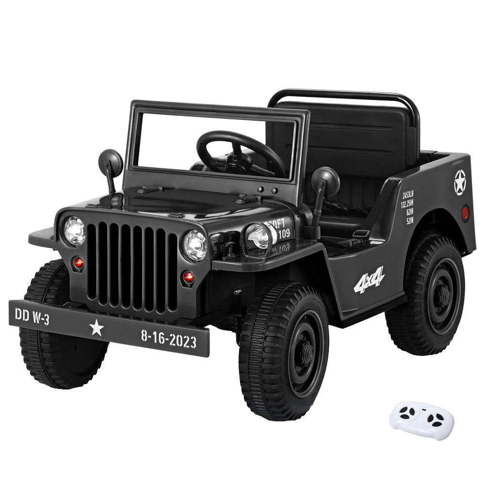 Rigo Kids Ride On Car Off Road Military Toy Cars 12V Black RIGO