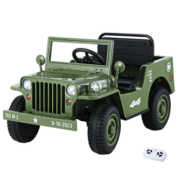 Rigo Kids Ride On Car Off Road Military Toy Cars 12V Olive RIGO