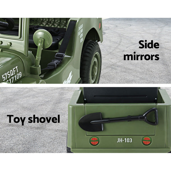 Rigo Kids Ride On Car Off Road Military Toy Cars 12V Olive RIGO