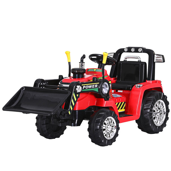 Rigo Kids Electric Ride On Car Bulldozer Digger Loader Remote 6V Red Rigo