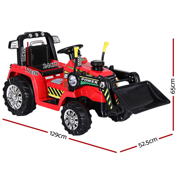 Rigo Kids Electric Ride On Car Bulldozer Digger Loader Remote 6V Red Rigo