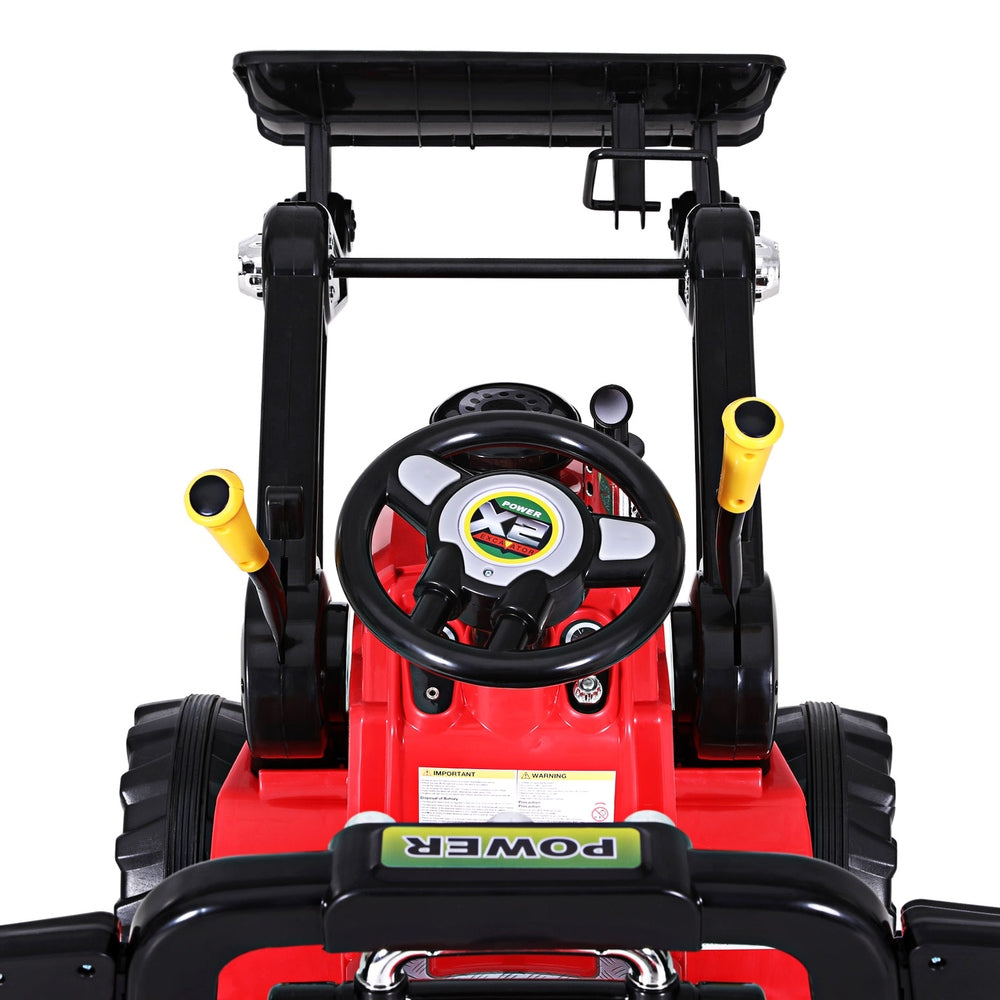 Rigo Kids Electric Ride On Car Bulldozer Digger Loader Remote 6V Red Rigo