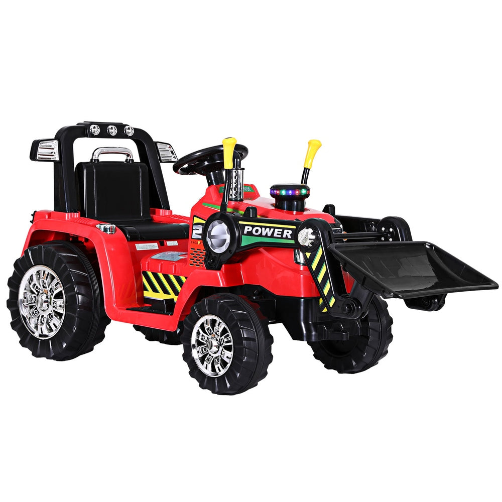 Rigo Kids Electric Ride On Car Bulldozer Digger Loader Remote 6V Red Rigo