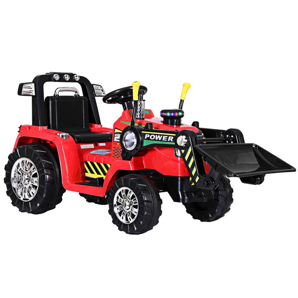 Rigo Kids Electric Ride On Car Bulldozer Digger Loader Remote 6V Red Rigo