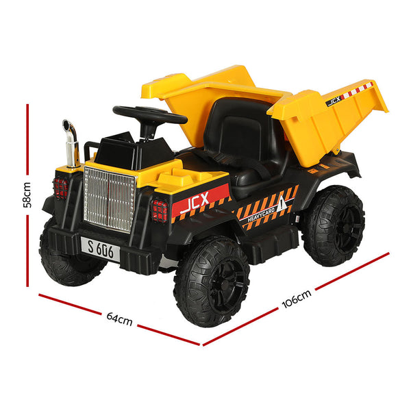 Rigo Kids Ride On Car Dumptruck 12V Electric Bulldozer Toys Cars Battery Yellow RIGO