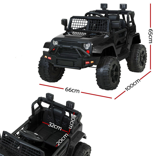 Rigo Kids Ride On Car Electric 12V Car Toys Jeep Battery Remote Control Black Rigo