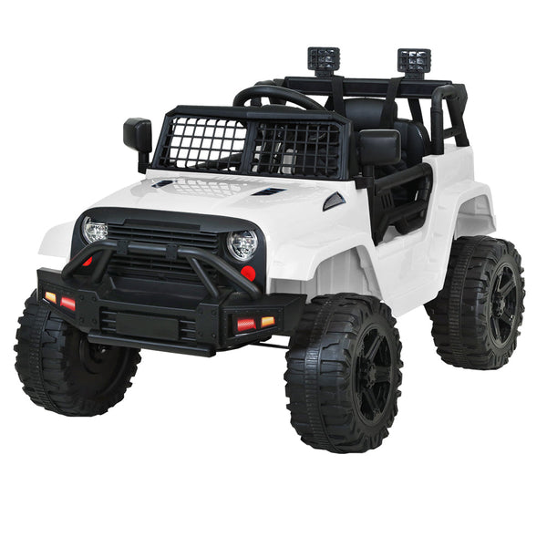 Rigo Kids Ride On Car Electric 12V Car Toys Jeep Battery Remote Control White Rigo