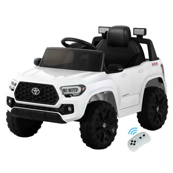 Toyota Ride On Car Kids Electric Toy Cars Tacoma Off Road Jeep 12V Battery White RIGO