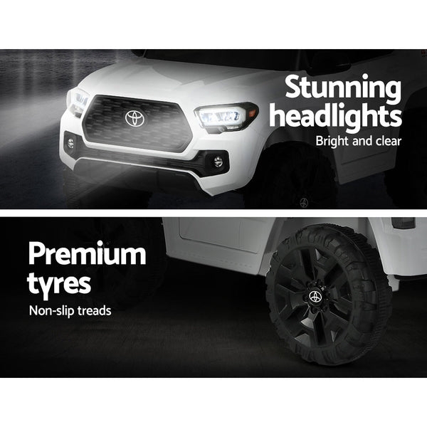 Toyota Ride On Car Kids Electric Toy Cars Tacoma Off Road Jeep 12V Battery White RIGO