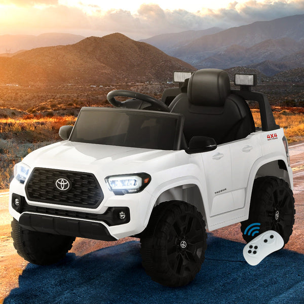 Toyota Ride On Car Kids Electric Toy Cars Tacoma Off Road Jeep 12V Battery White RIGO