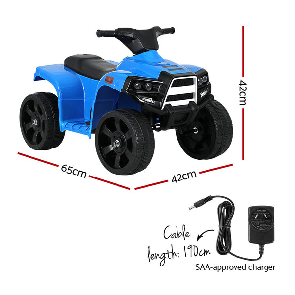 Rigo Kids Ride On ATV Quad Motorbike Car 4 Wheeler Electric Toys Battery Blue RIGO