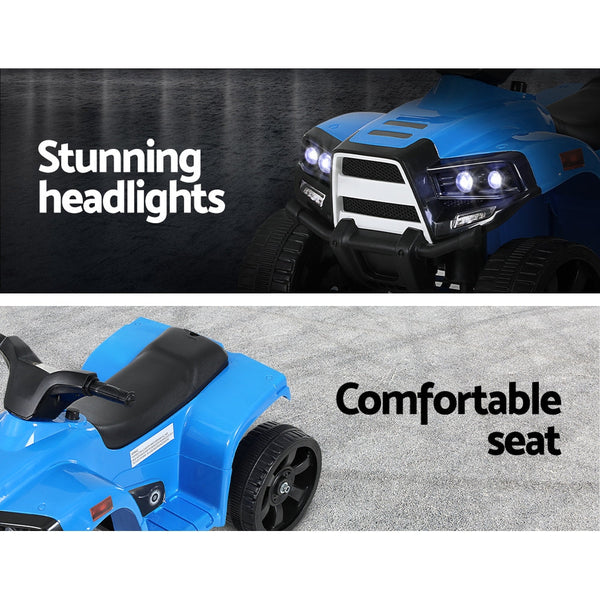 Rigo Kids Ride On ATV Quad Motorbike Car 4 Wheeler Electric Toys Battery Blue RIGO