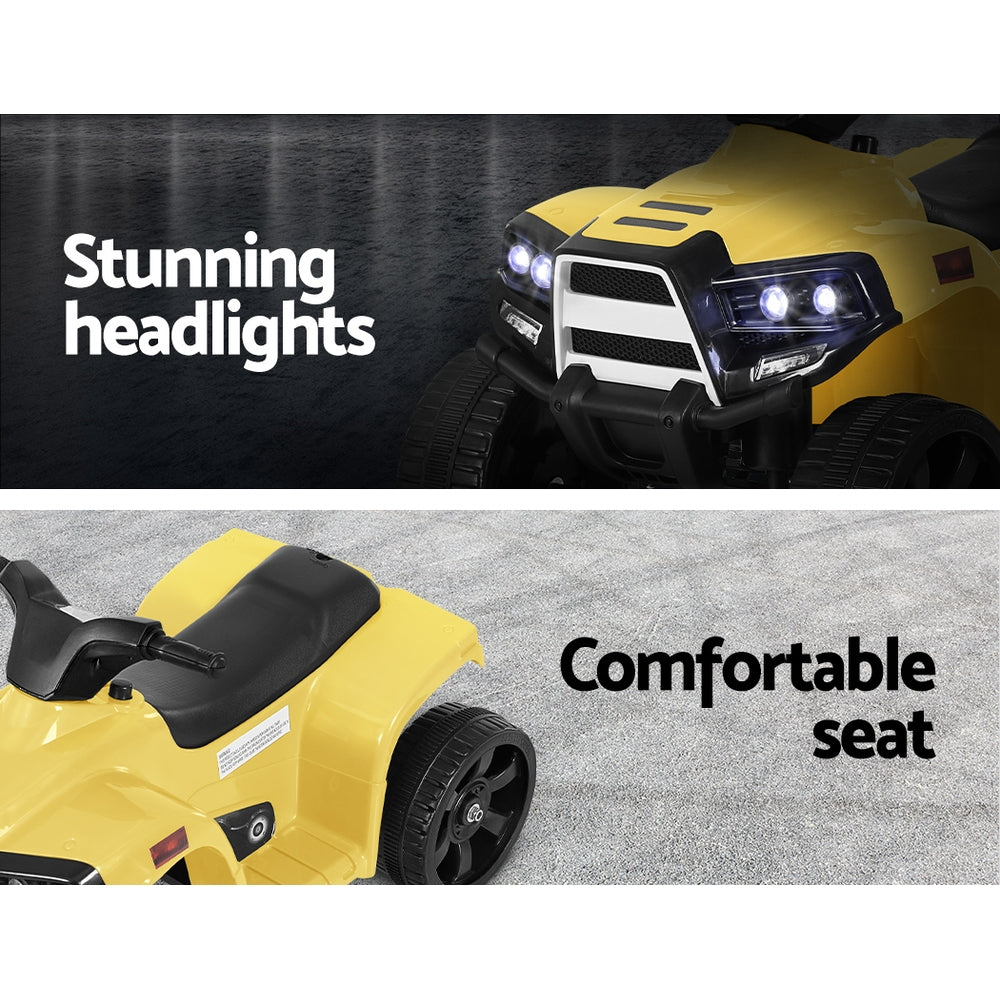 Rigo Kids Ride On ATV Quad Motorbike Car 4 Wheeler Electric Toys Battery Yellow Rigo