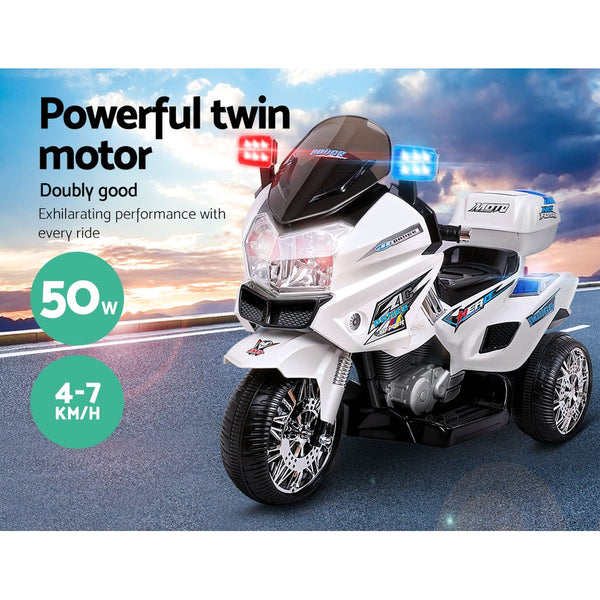Rigo Kids Ride On Motorbike Motorcycle Car White RIGO