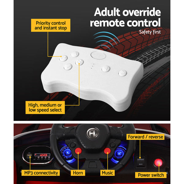 Rigo Kids Ride On Car 12V Electric Toys Cars Battery Remote Control Red RIGO