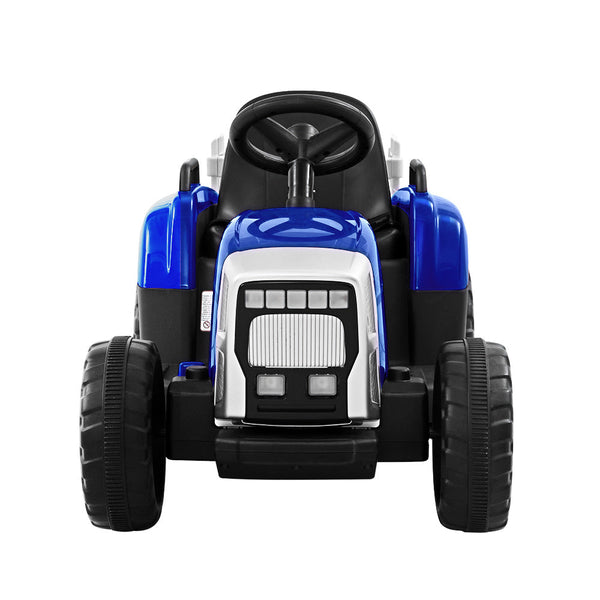 Rigo Ride On Car Tractor Trailer Toy Kids Electric Cars 12V Battery Blue RIGO