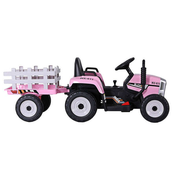 Rigo Kids Electric Ride On Car Tractor Toy Cars 12V Pink Rigo