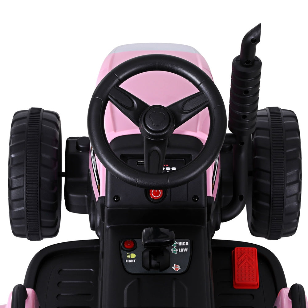 Rigo Kids Electric Ride On Car Tractor Toy Cars 12V Pink Rigo