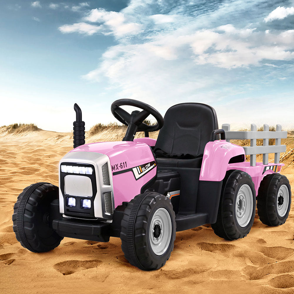 Rigo Kids Electric Ride On Car Tractor Toy Cars 12V Pink Rigo