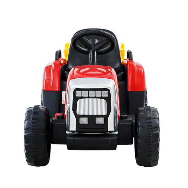Rigo Ride On Car Tractor Trailer Toy Kids Electric Cars 12V Battery Red RIGO