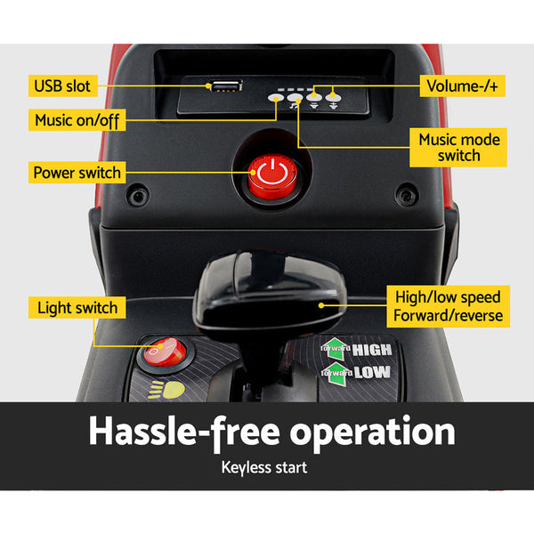 Rigo Ride On Car Tractor Trailer Toy Kids Electric Cars 12V Battery Red RIGO