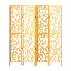 Artiss Clover Room Divider Screen Privacy Wood Dividers Stand 4 Panel Natural