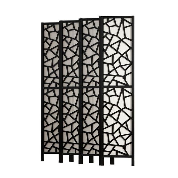Artiss Clover Room Divider Screen Privacy Wood Dividers Stand 8 Panel Black Artiss