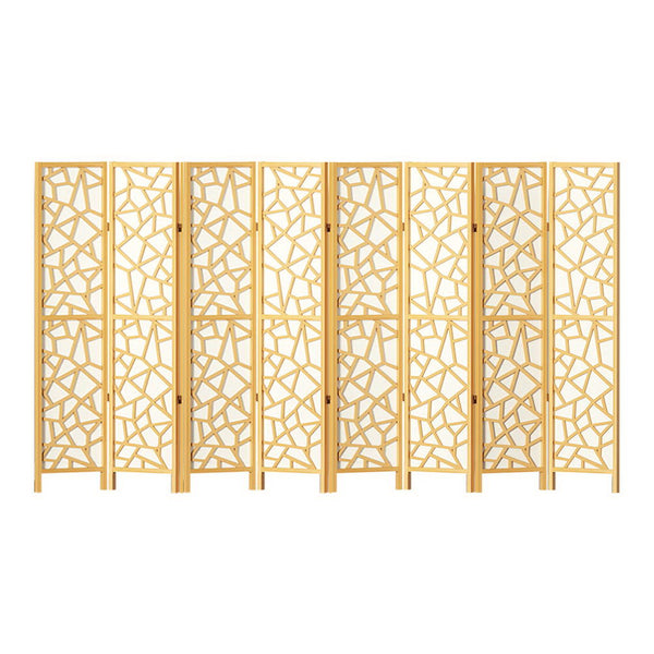 Artiss Clover Room Divider Screen Privacy Wood Dividers Stand 8 Panel Natural Artiss