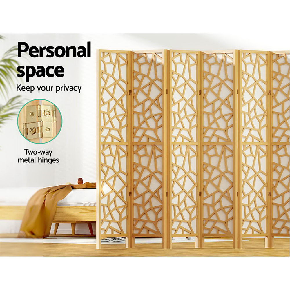 Artiss Clover Room Divider Screen Privacy Wood Dividers Stand 8 Panel Natural Artiss