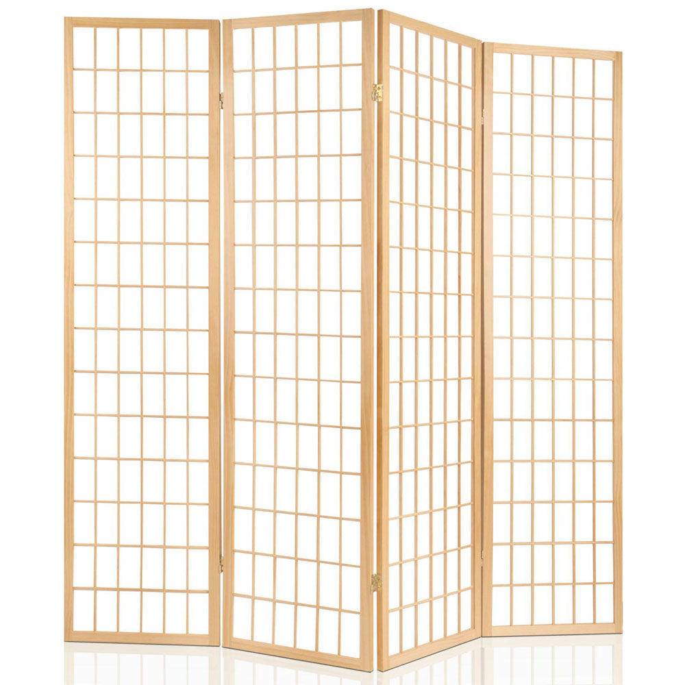Artiss Room Divider Screen Wood Timber Dividers Fold Stand Wide Beige 6 Panel Artiss