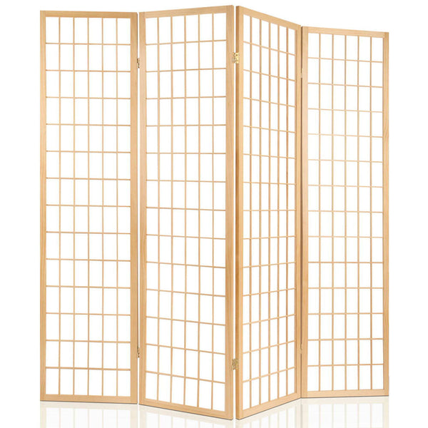 Artiss Room Divider Screen Wood Timber Dividers Fold Stand Wide Beige 6 Panel Artiss